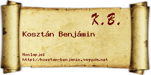 Kosztán Benjámin névjegykártya