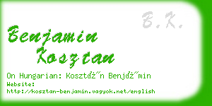 benjamin kosztan business card